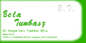 bela tumbasz business card
