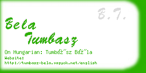 bela tumbasz business card